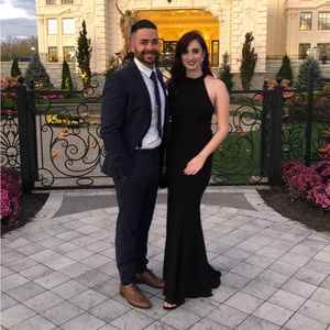 High Neck Illusion Side Formal Gown